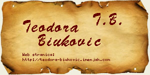 Teodora Biuković vizit kartica